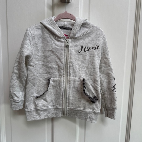 Disney Junior Minnie  Mouse 2T Gray Sweatshirt Hoodie with Vintage Minnie Mouse - Picture 1 of 9
